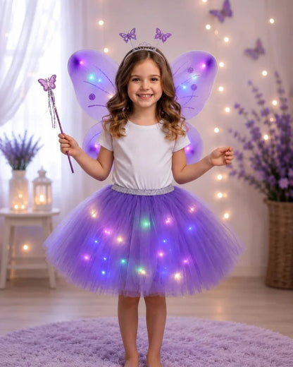 LED Işıklı Kelebek Kanatlı Peri Kostümü